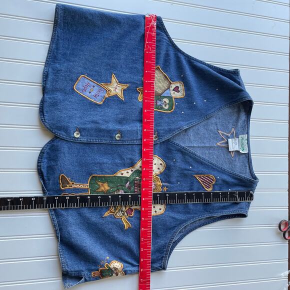 Quacker Factory Denim Angel buttondown vest - Picture 9 of 10